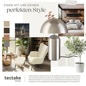 Retro-Tischlampe Altea Nickel matt