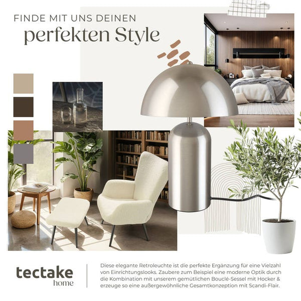 Retro-Tischlampe Altea Nickel matt