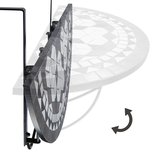 Balkontisch Mosaik klappbar schwarz/weiss
