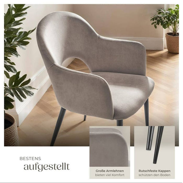 Armlehnstuhl Sachel taupe 6er Set