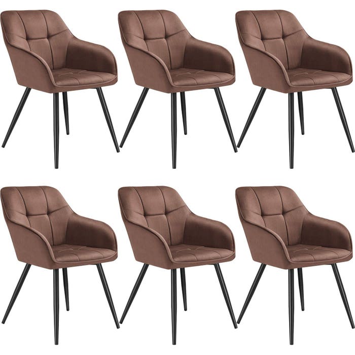 Esszimmerstuhl Marilyn braun/schwarz 6er Set
