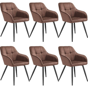 Esszimmerstuhl Marilyn braun/schwarz 6er Set