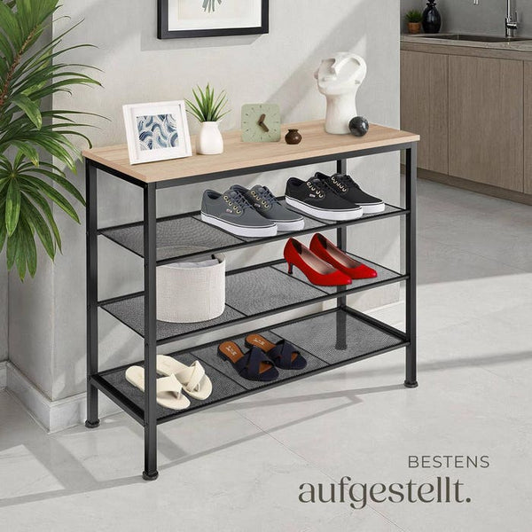 Schuhregal Newport Industrial Holz hell, Eiche Sonoma
