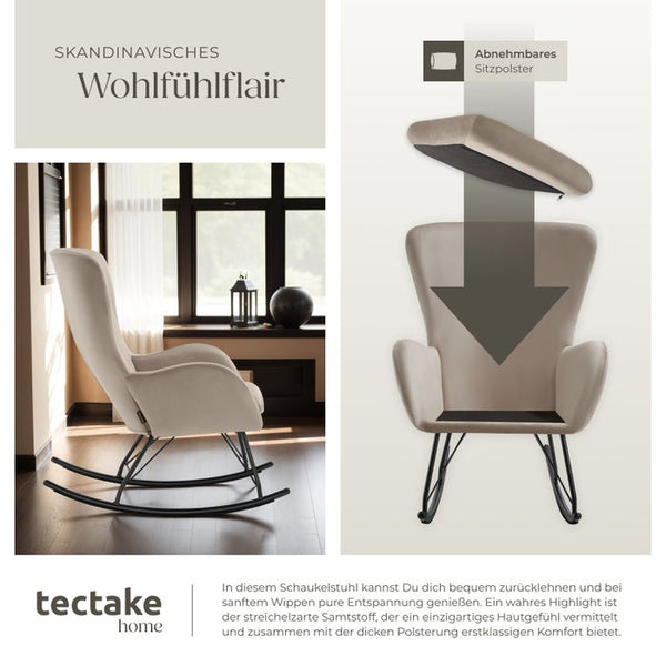 Schaukelstuhl Swing schwarz/beige