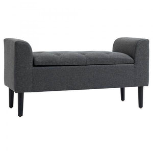 Sitzbank Dunkelgrau Schwarz 116 cm x 44 cm x 58 cm