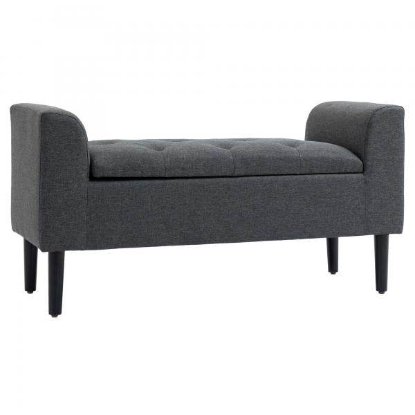 Sitzbank Dunkelgrau Schwarz 116 cm x 44 cm x 58 cm