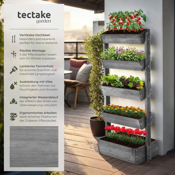 Vertikalbeet Flora grau 81 x 52 x 180 cm