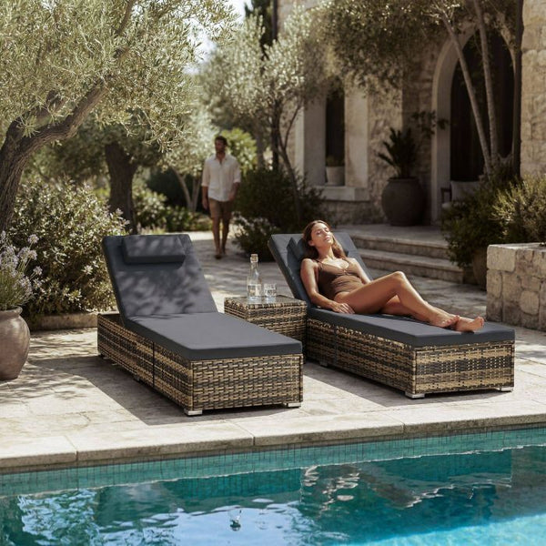 Rattan-Doppelliege Carbonera natur