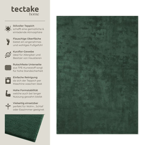 Tapis à poils courts Soft Zone vert 120 x 170 cm 