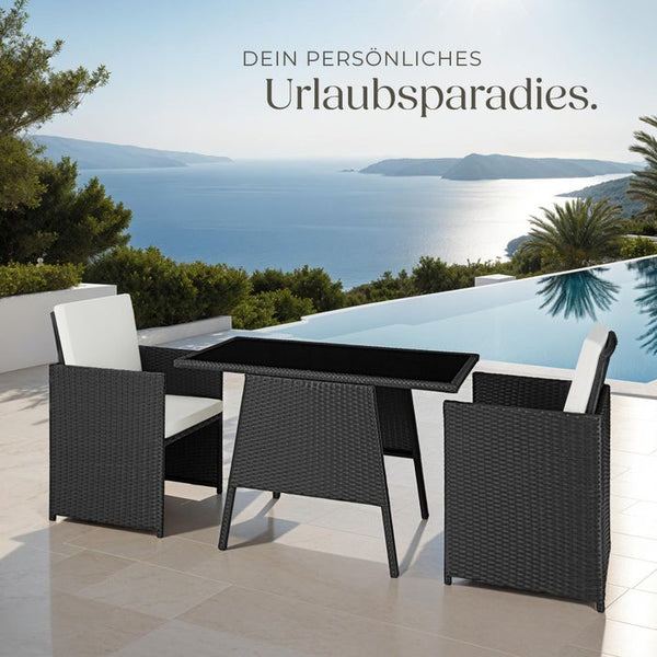 Rattan Sitzgruppe Lausanne schwarz