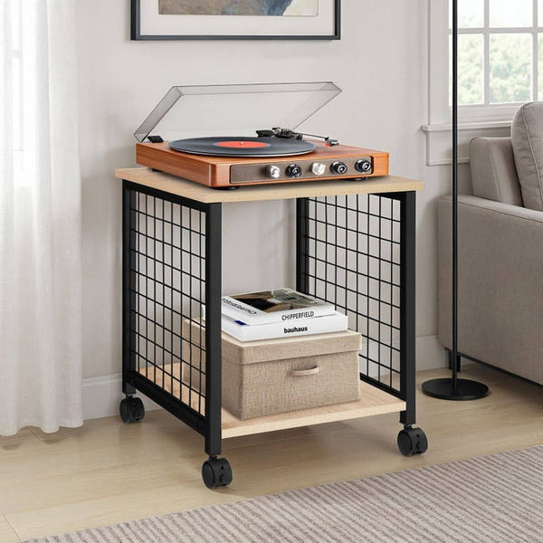 Beistelltisch Gary 40x40x48cm Industrial Holz hell, Eiche Sonoma