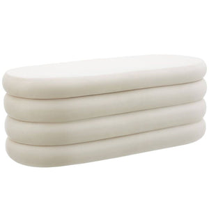 Polsterbank Altu Samtoptik creme-weiss