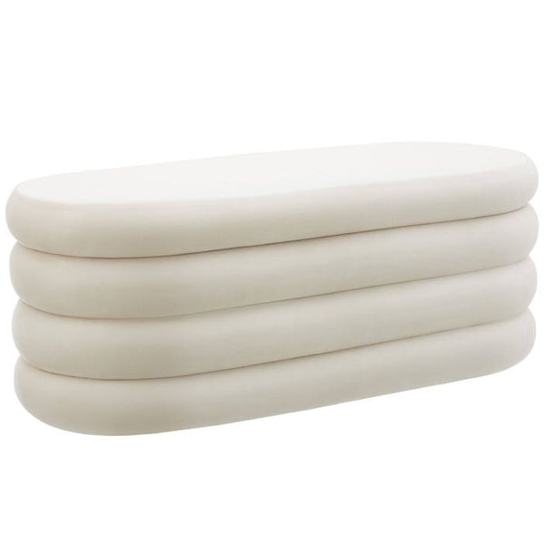Polsterbank Altu Samtoptik creme-weiss