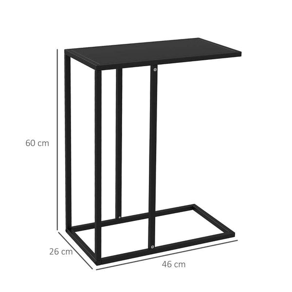 Beistelltisch Laptoptisch C-Form Schwarz