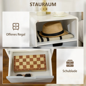 Nachttisch Nachtkommode Nachtschrank mit Schublade Weiss