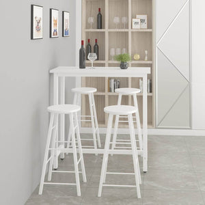 Bartisch aus Metall, Tischplatte aus MDF, 100x40x100 cm weiss