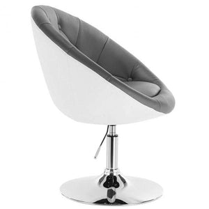 Barsessel Loungesessel mit Lehne zweifarbig weiß+Grau
