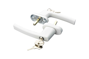 Window handles with lock, set of 10, white