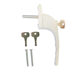 Window handles with lock, set of 10, white