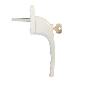 Window handles with lock, set of 10, white
