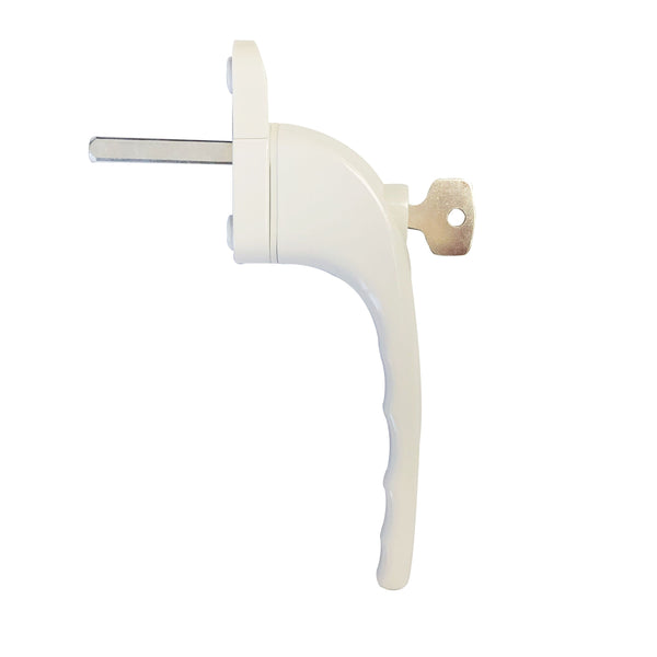 Window handles with lock, set of 10, white
