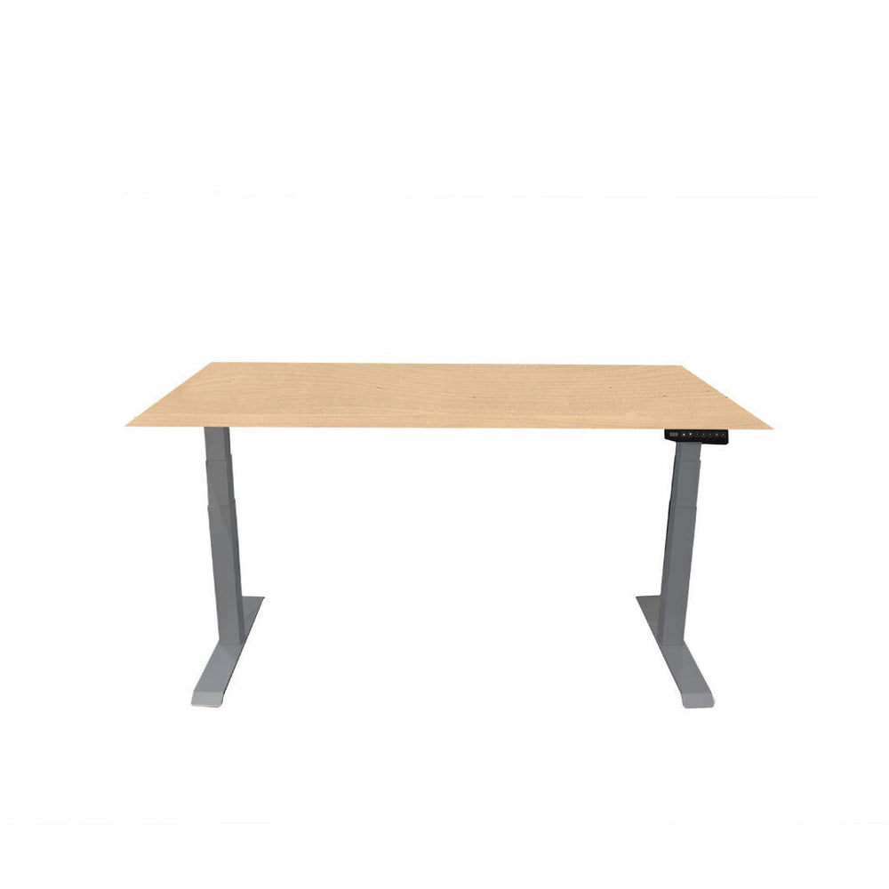 Contini höhenverstellbarer Bürotisch 1.6x0.8m Ahorn Natur/Gestell RAL 7045