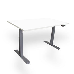 Bureau Contini réglable en hauteur 1,4 x 0,8 m blanc / cadre gris RAL 7045