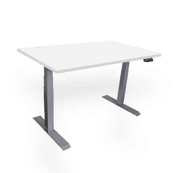 Bureau Contini réglable en hauteur 1,4 x 0,8 m gris / cadre gris RAL 7045