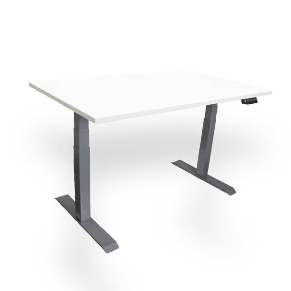 Bureau Contini réglable en hauteur 1,8 x 0,8 m blanc / cadre gris RAL 7045