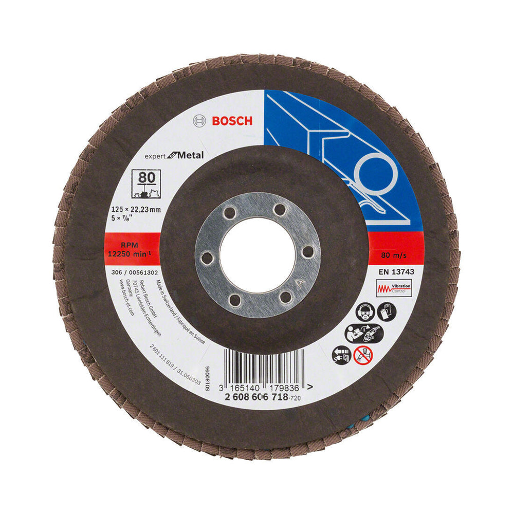 Disco lamellare Bosch X551 Expert per metallo K80 125mm 1 pezzo.