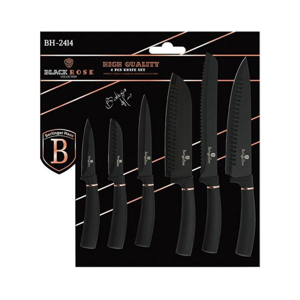 Berlinger Haus 6-teiliges Messerset Black Rose Collection