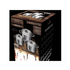 Batterie de cuisine Blaumann 6 pièces en acier inoxydable, gamme Gourmet