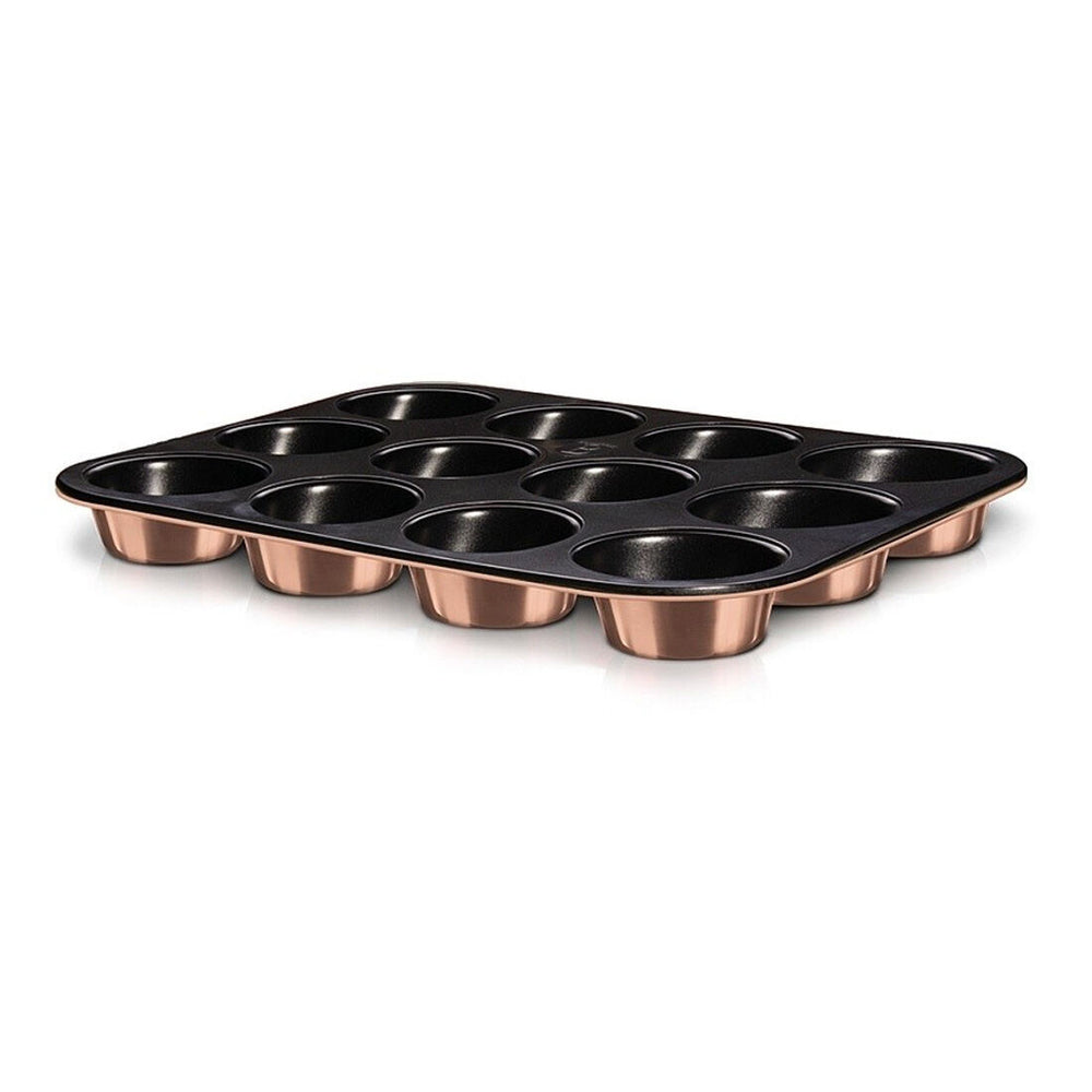 Teglia per muffin e cupcake Berlinger Haus per 12 pezzi, 35x26,5x3 cm, edizione oro rosa