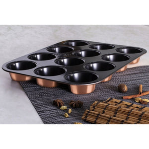 Berlinger Haus Muffin-und Cupcake Backform für 12 Stk. 35x26.5x3cm Rose Gold Edition