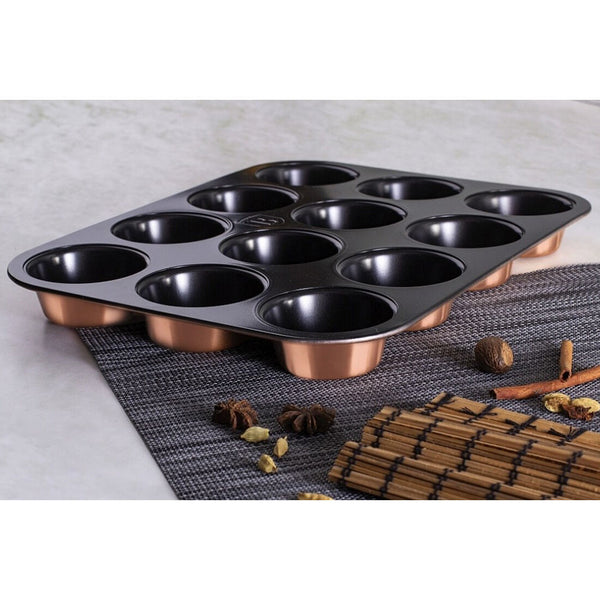 Berlinger Haus Muffin-und Cupcake Backform für 12 Stk. 35x26.5x3cm Rose Gold Edition