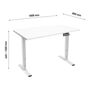 Bureau Contini réglable en hauteur 1,8 x 0,8 m blanc / cadre