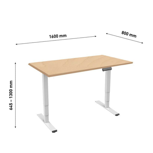 Bureau Contini hvb 1,6 x 0,8 m érable naturel / cadre blanc R