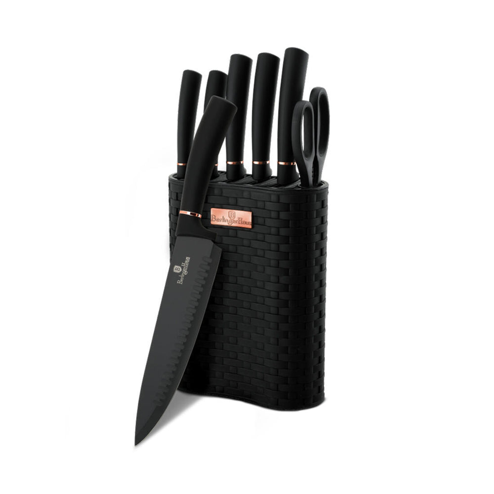 Berlinger Haus Set di coltelli da 7 pezzi con ceppo per coltelli Black Rose Collection