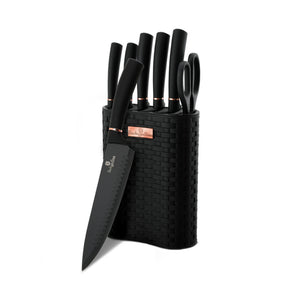 Berlinger Haus 7-teiliges Messerset mit Messerblock Black Rose Collection