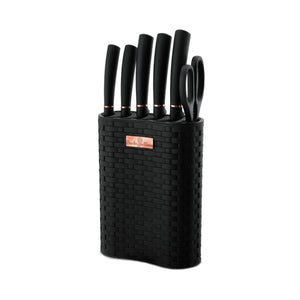 Berlinger Haus 7-teiliges Messerset mit Messerblock Black Rose Collection