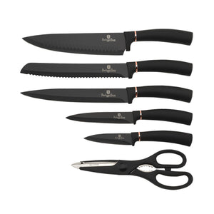 Berlinger Haus 7-teiliges Messerset mit Messerblock Black Rose Collection