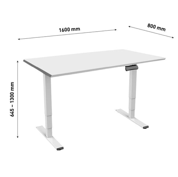 Bureau Contini réglable en hauteur 1,6 x 0,8 m gris / cadre