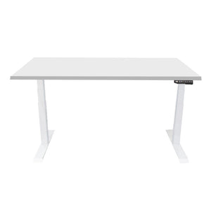 Bureau Contini réglable en hauteur 2,0 x 0,9 m gris / cadre blanc RAL 9016
