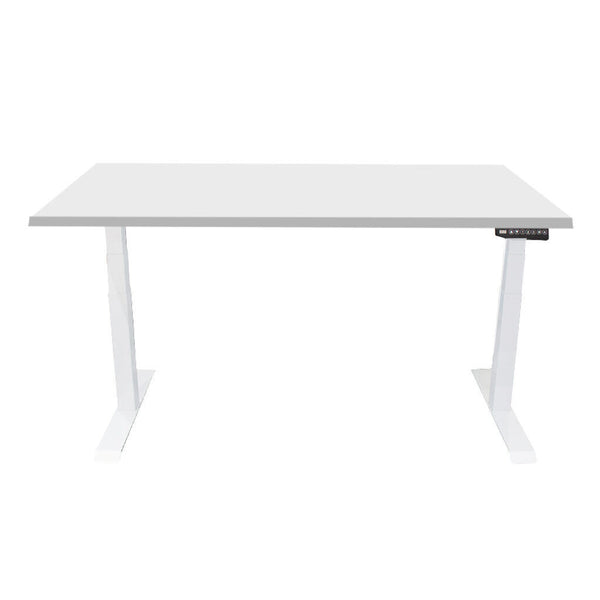 Bureau Contini réglable en hauteur 2,0 x 0,9 m gris / cadre blanc RAL 9016
