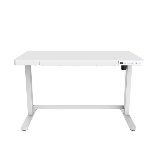 Scrivania da ufficio regolabile in altezza Contini 1,2x0,6m vetro bianco Arb 