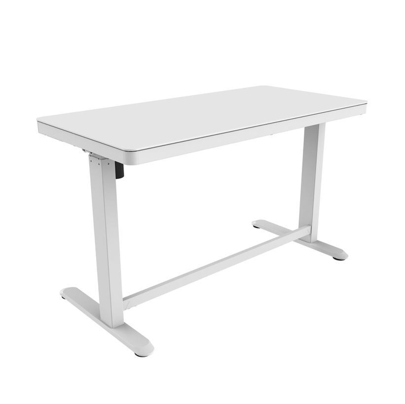 Contini höhenverstellbarer Bürotisch 1.2x0.6m weiss Glas Arb