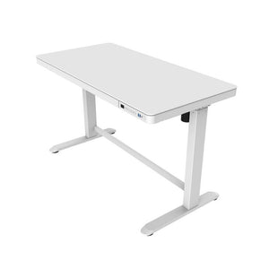 Scrivania da ufficio regolabile in altezza Contini 1,2x0,6m vetro bianco Arb 