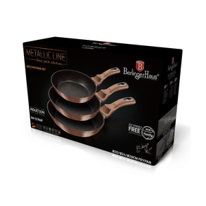 Berlinger Haus set di padelle Ø 20/24/28cm Metallic Line Rose Gold Edition