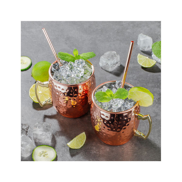 FS-STAR Mule Becher 2er Set inkl. 2 Trinkhalmen
