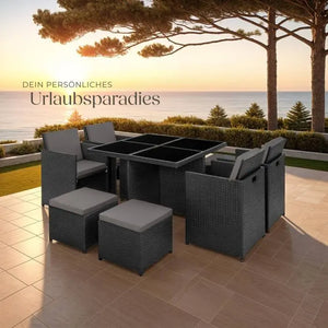 Aluminium Rattan Sitzgruppe Manhattan
